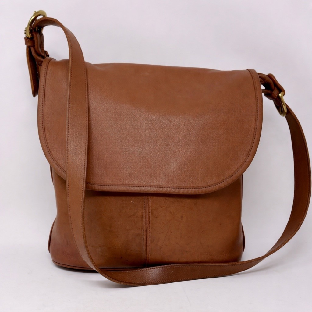 Vintage Coach Whitney 4115 Flap Crossbody Brown Leather Usa 90s 12x11